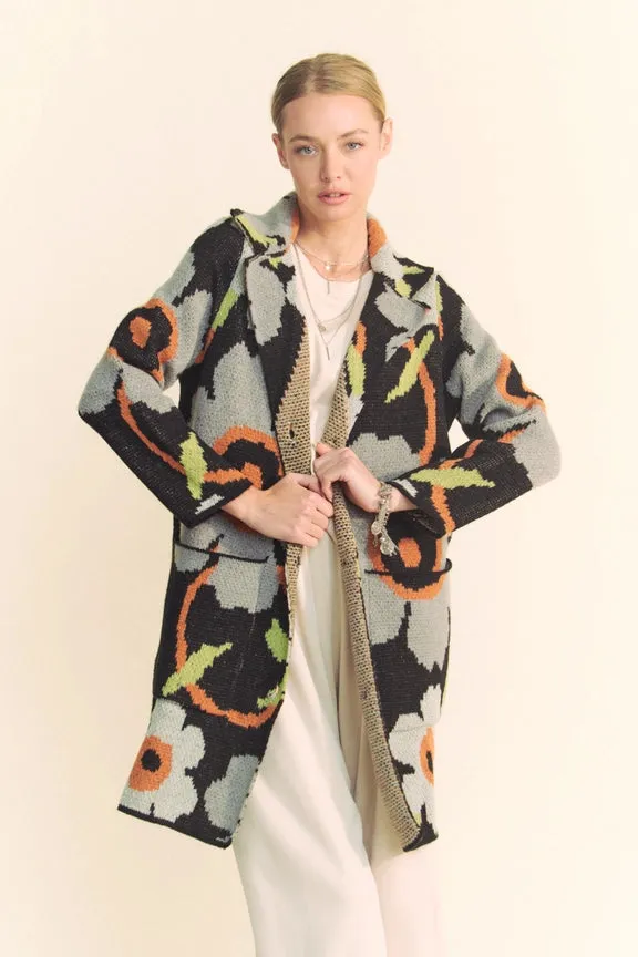 17485 Floral Knit Cardigan