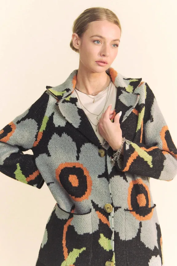 17485 Floral Knit Cardigan