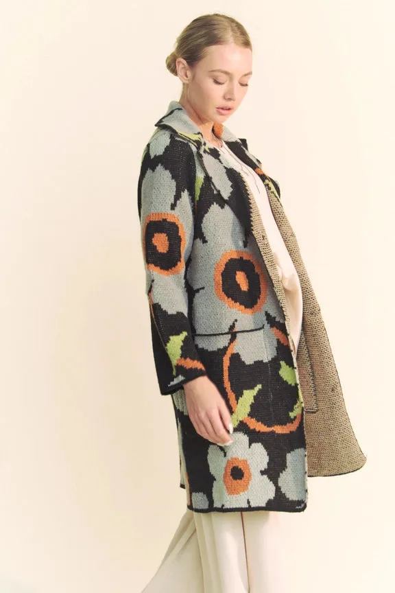 17485 Floral Knit Cardigan