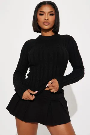 Aarna Cable Knit Sweater - Black