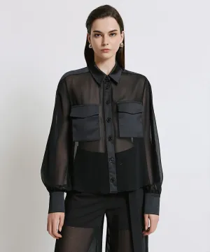 ACC-44-7031-528 BLACK ORGANZA BLOUSE