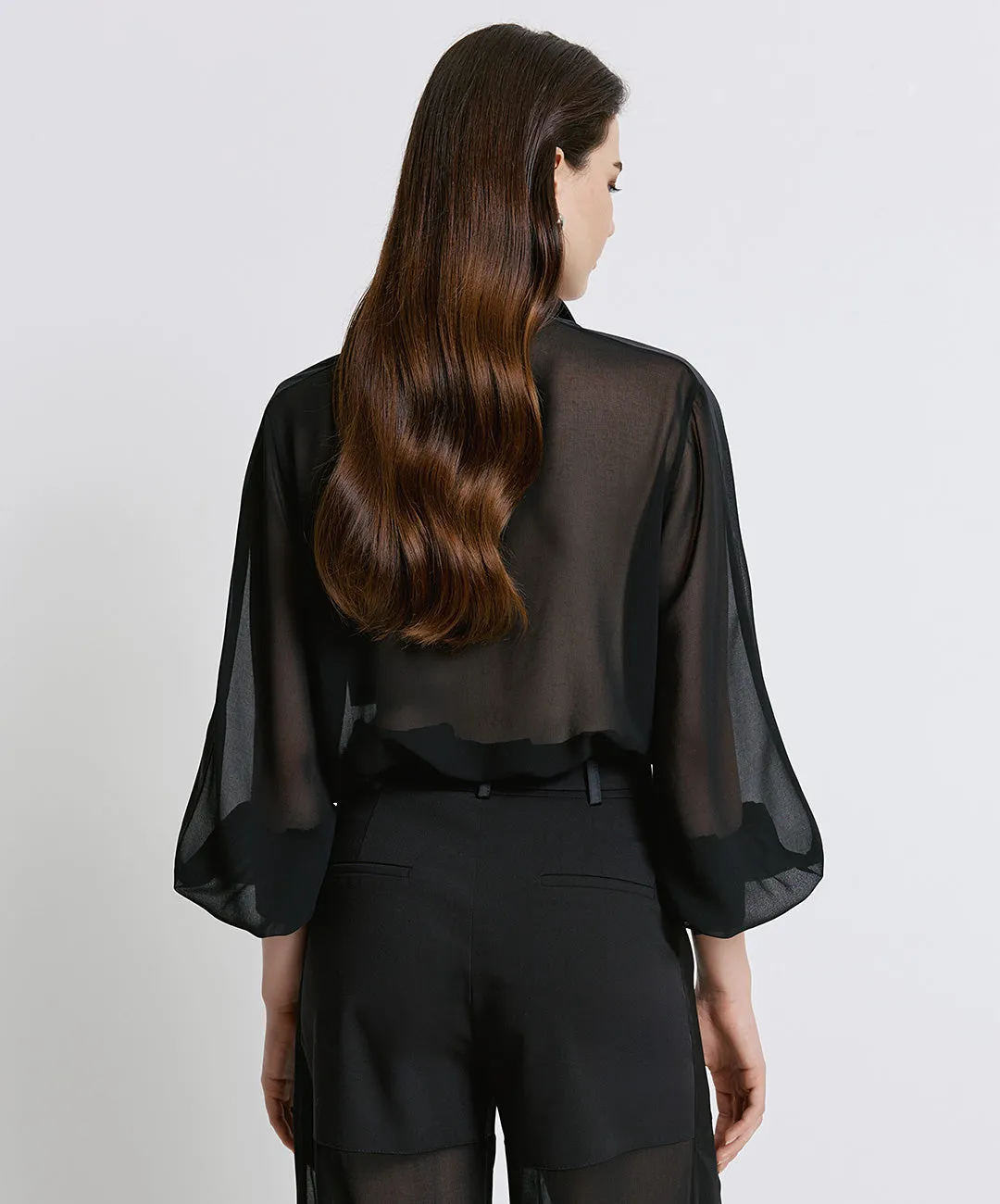 ACC-44-7031-528 BLACK ORGANZA BLOUSE