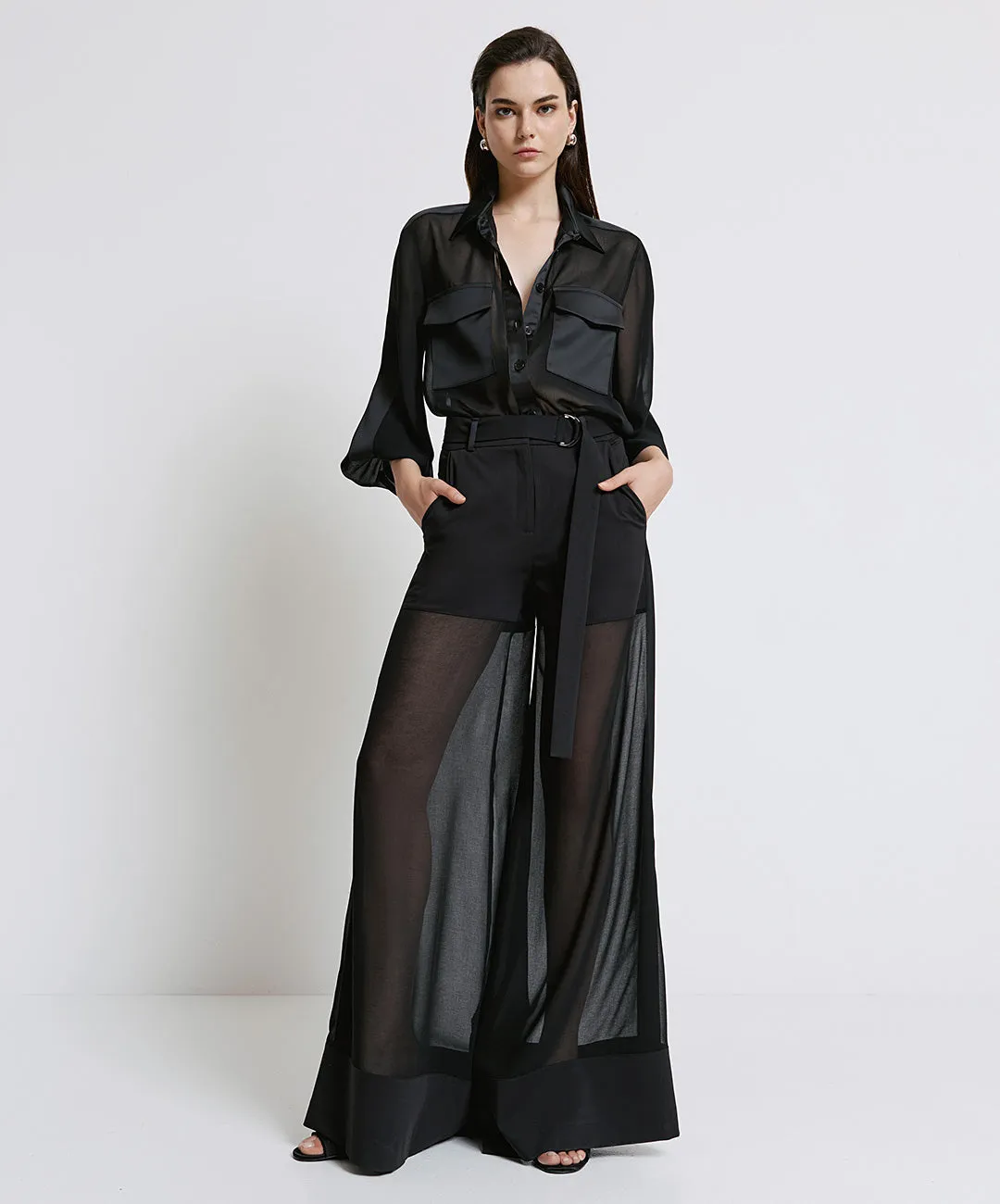 ACC-44-7031-528 BLACK ORGANZA BLOUSE