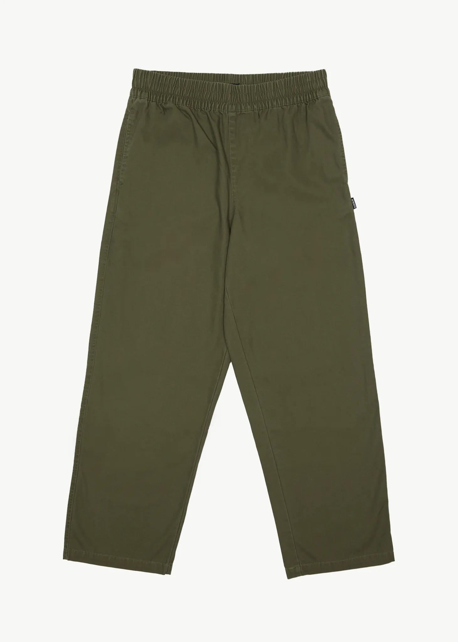AFENDS Mens Ninety Eights - Baggy Elastic Waist Pant - Military