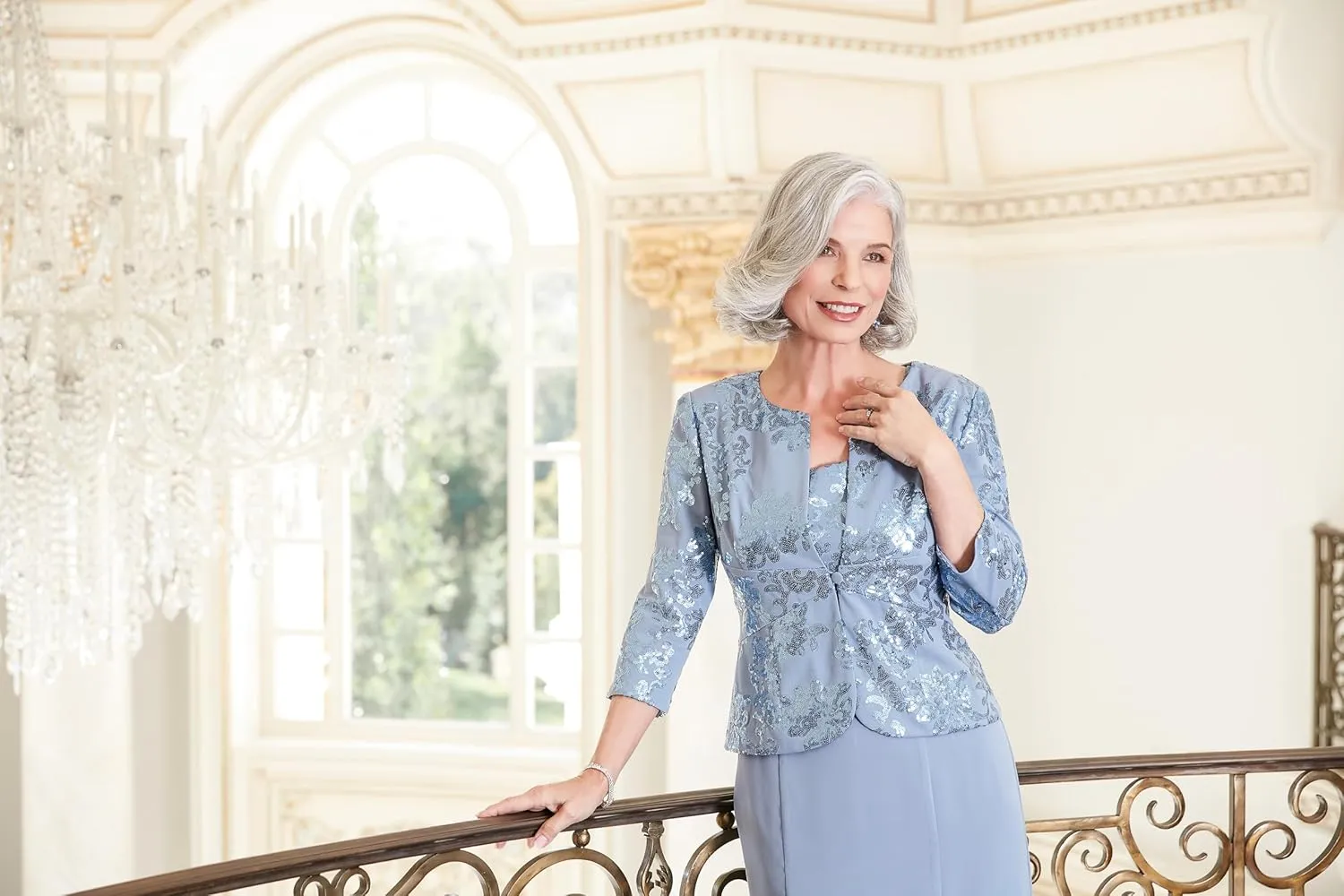 Alex Evenings Women's Tea Length Jacket Dress, Perfect for Weddings, Formal Events (Petite and Regular Sizes)