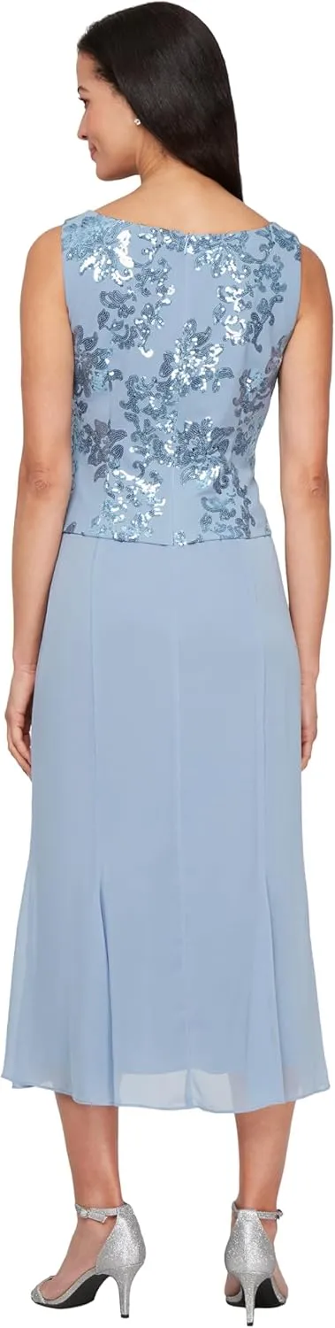Alex Evenings Women's Tea Length Jacket Dress, Perfect for Weddings, Formal Events (Petite and Regular Sizes)