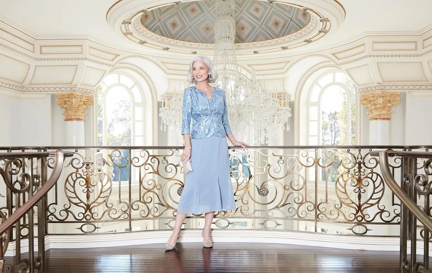 Alex Evenings Women's Tea Length Jacket Dress, Perfect for Weddings, Formal Events (Petite and Regular Sizes)