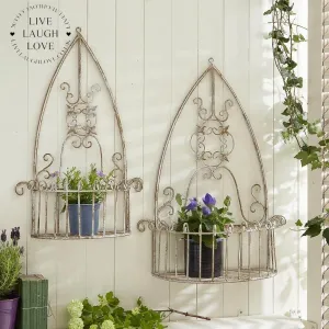 Arch Metal Shabby Chic Wall Planters