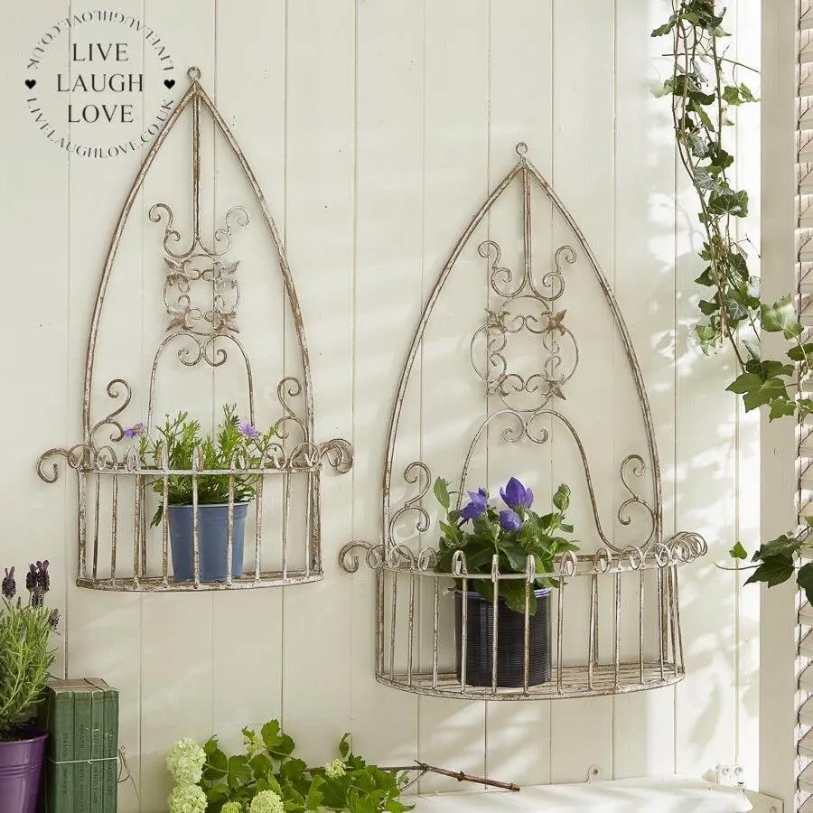 Arch Metal Shabby Chic Wall Planters