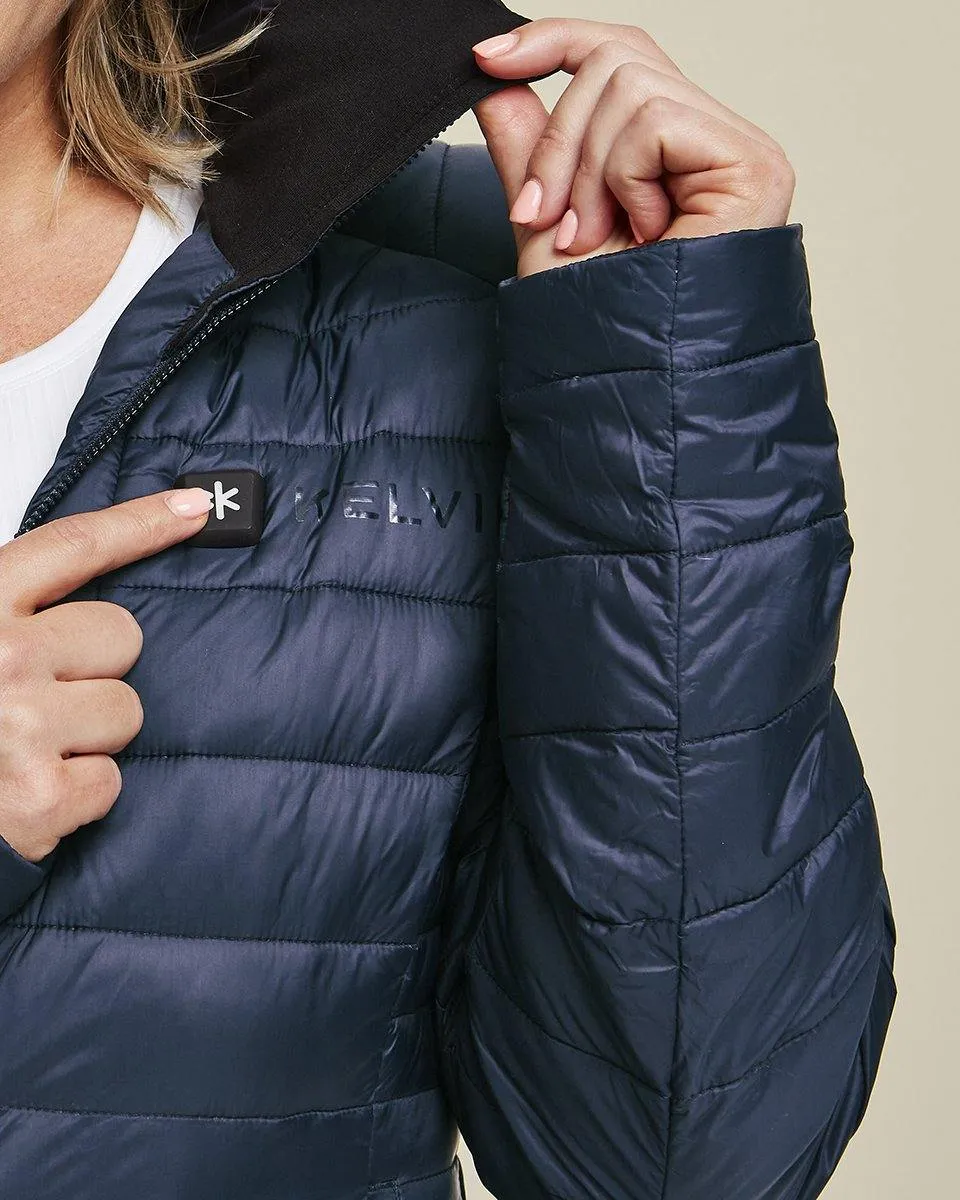 Aura Womens Heated Jacket Blue by Kelvin Coats