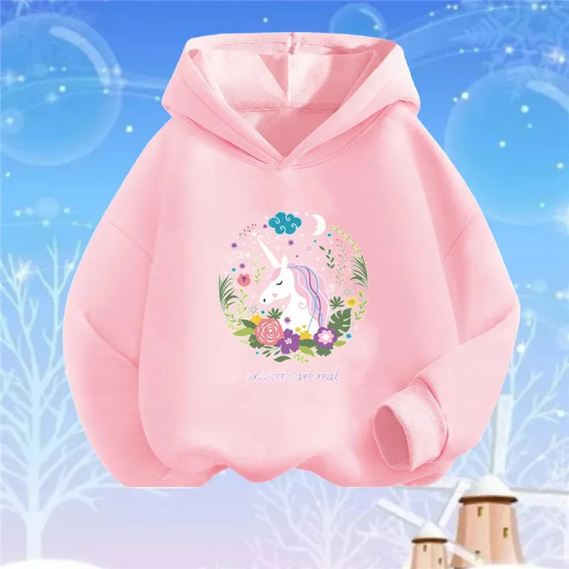 Baby Girl Lollipop Butterfly Unicorn Hoodies
