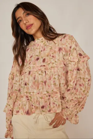 Betty Floral Frilly Blouse