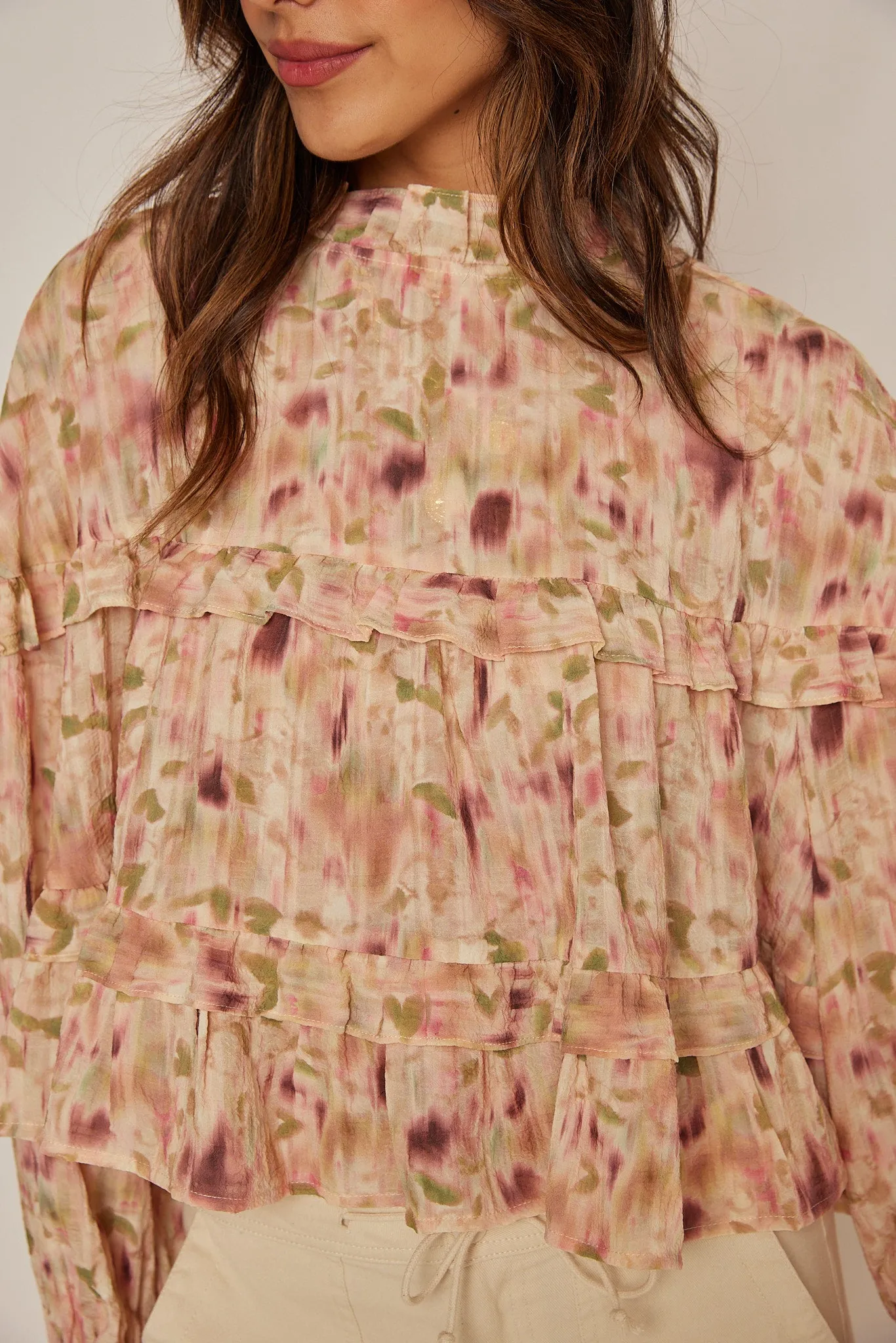 Betty Floral Frilly Blouse