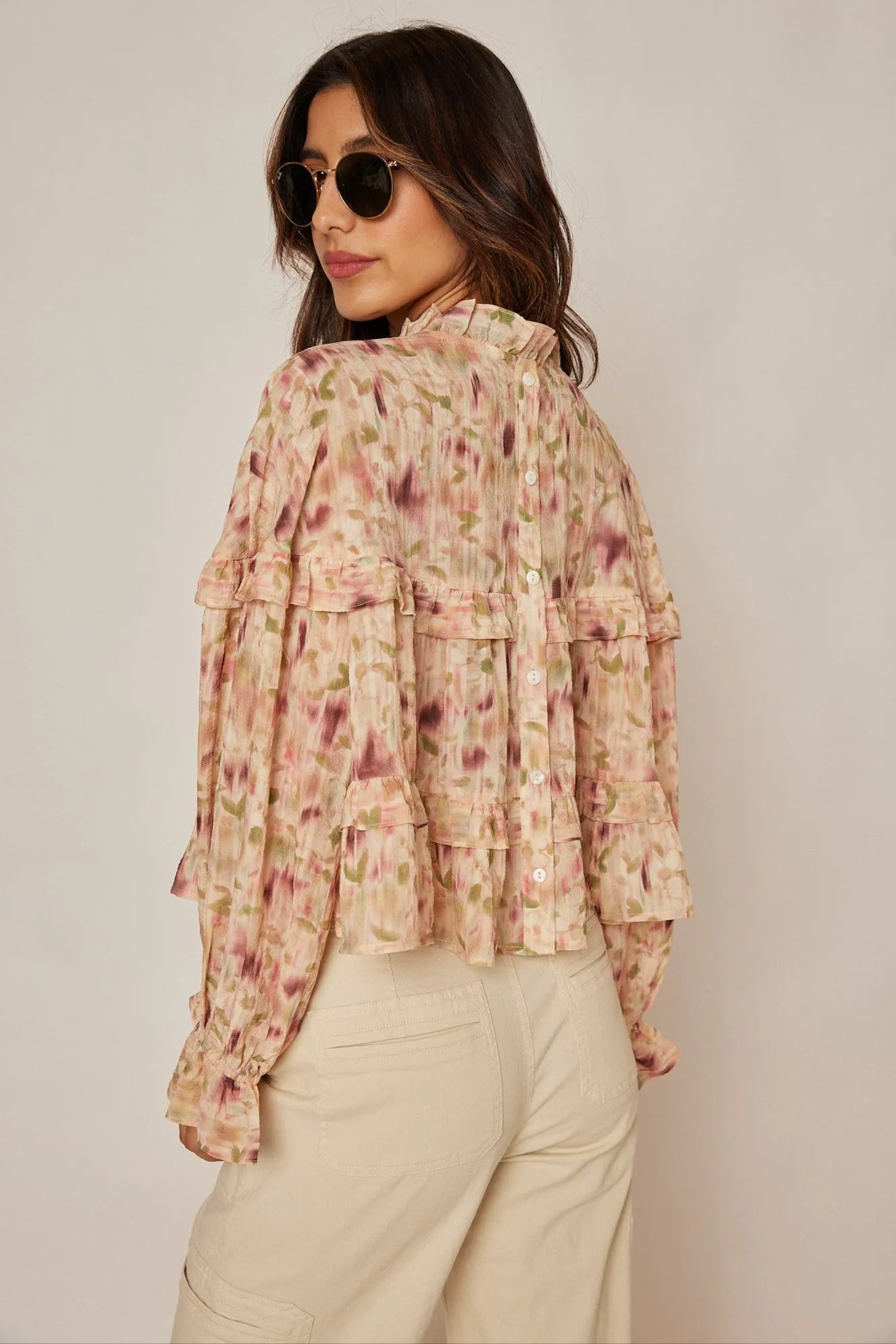 Betty Floral Frilly Blouse