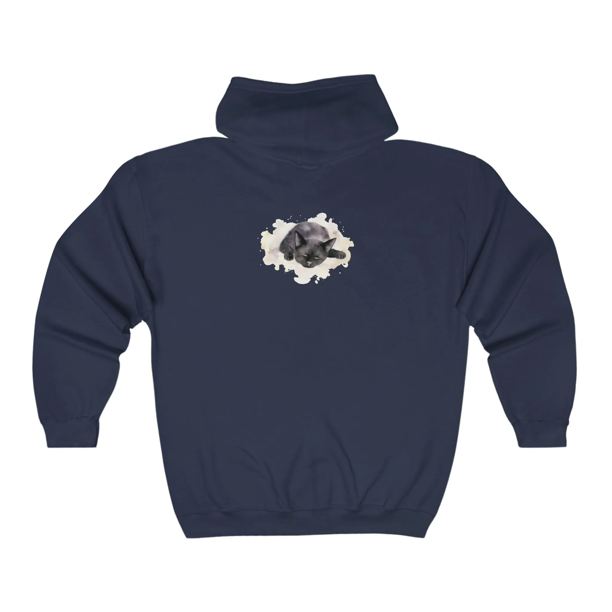 Black Cat Watercolor Hoodie - Cozy Comfort