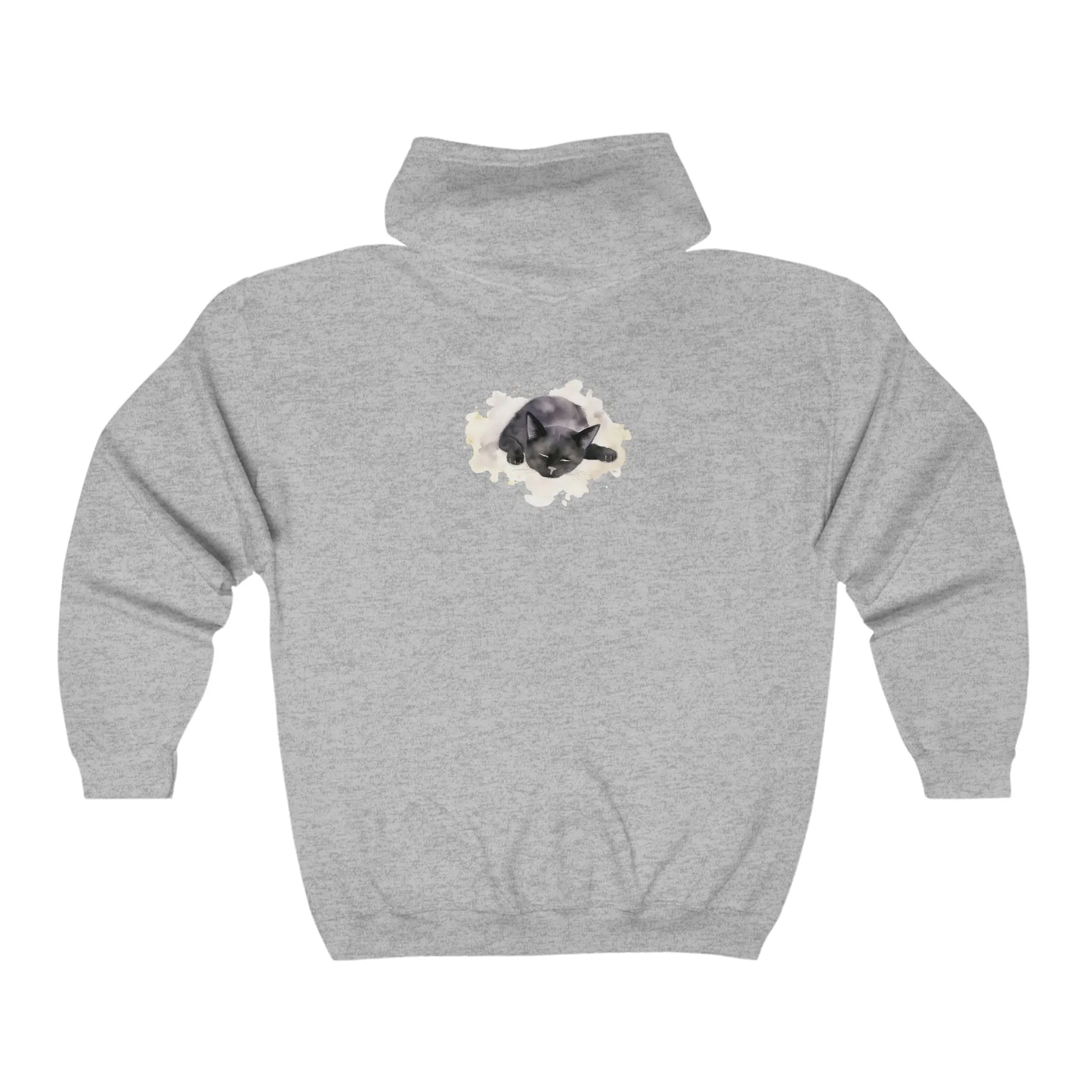Black Cat Watercolor Hoodie - Cozy Comfort