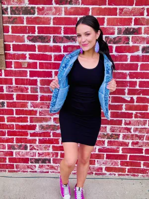 Black Classic Midi Dress