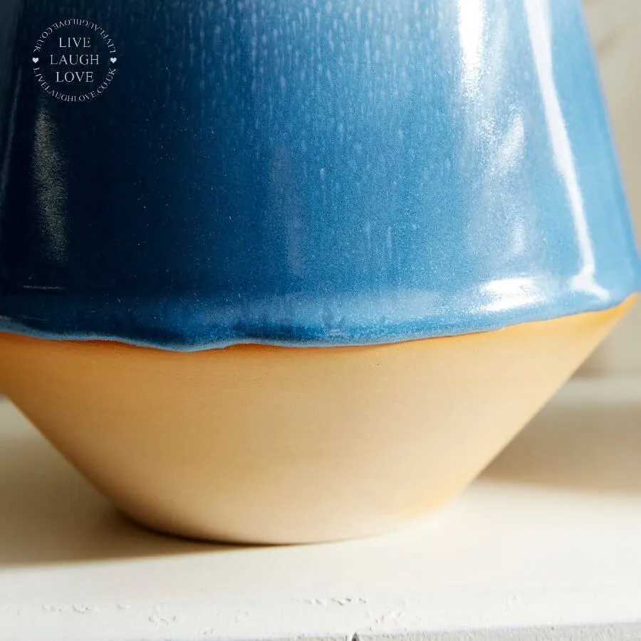 Blue Glazed Ceramic Vases and Planters