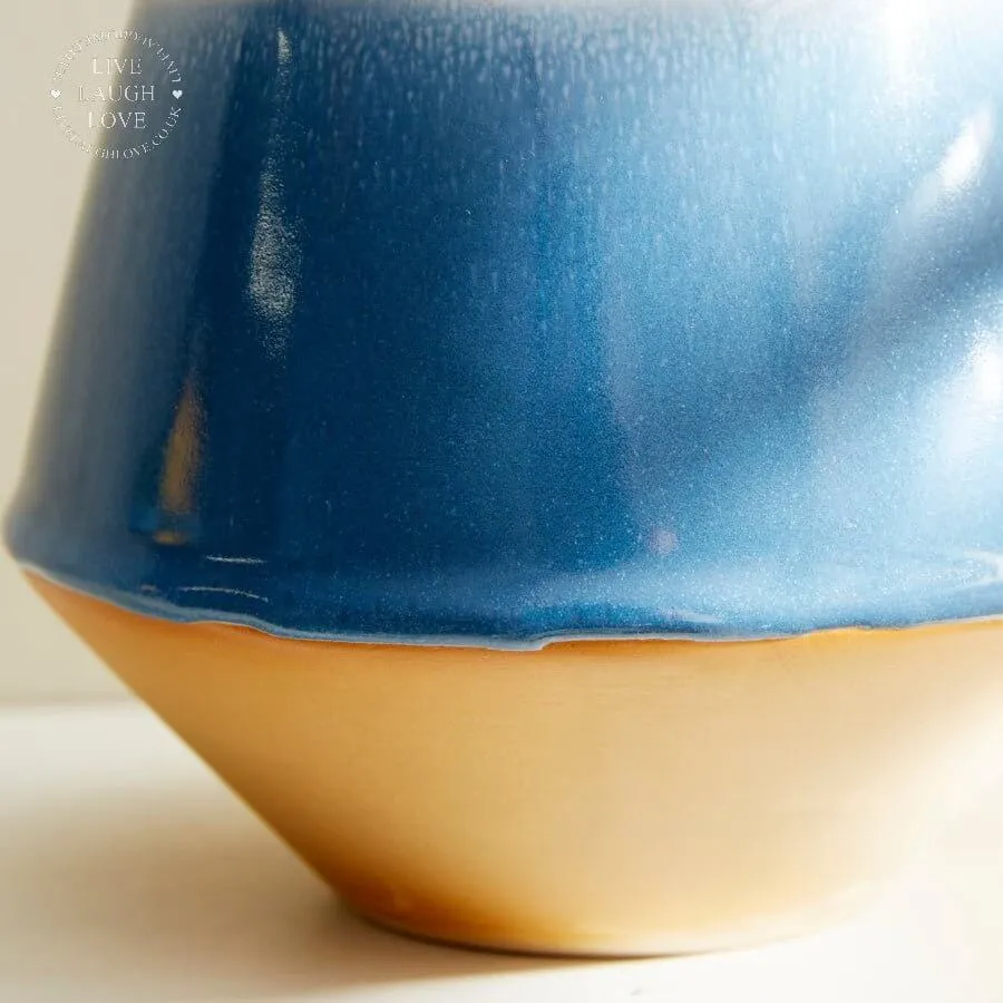 Blue Glazed Ceramic Vases and Planters