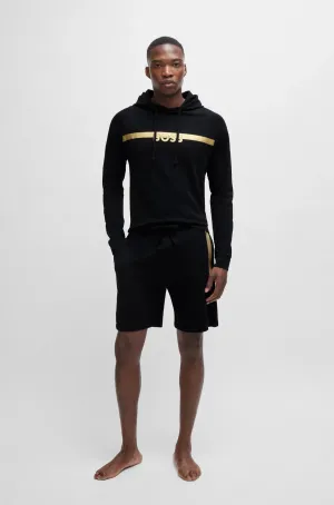 Boss Cotton-Terry Regular-Fit Hoodie with Foil-Print Logo