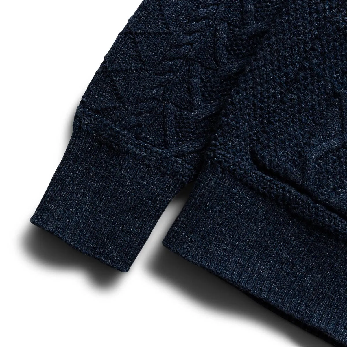 CABLE-KNIT SHAWL-COLLAR CARDIGAN