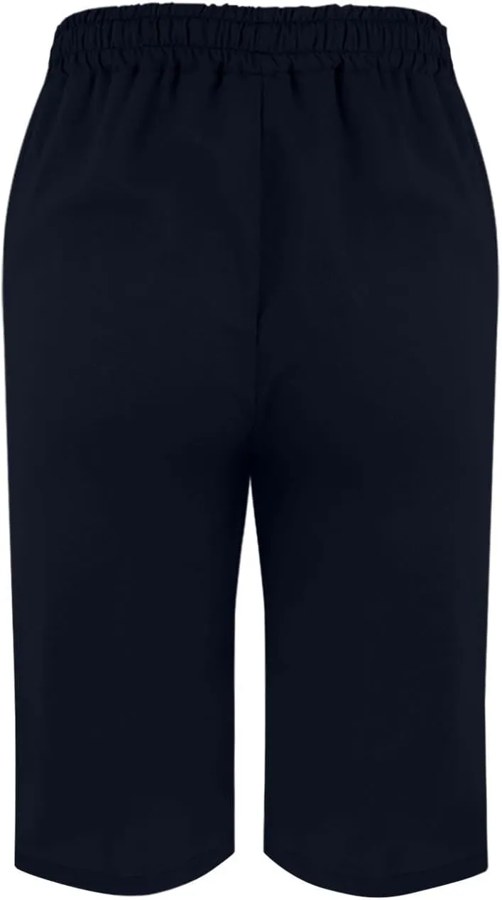 Capris Linen Pants for Women 2025 Summer Wide Leg Causal Beach Shorts Elastic High Waist Linen Trousers with Pockets
