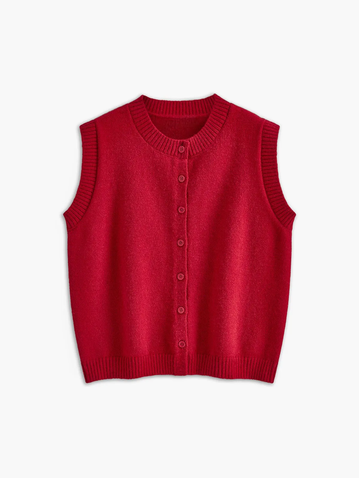 Casual Button Up Sweater Vest