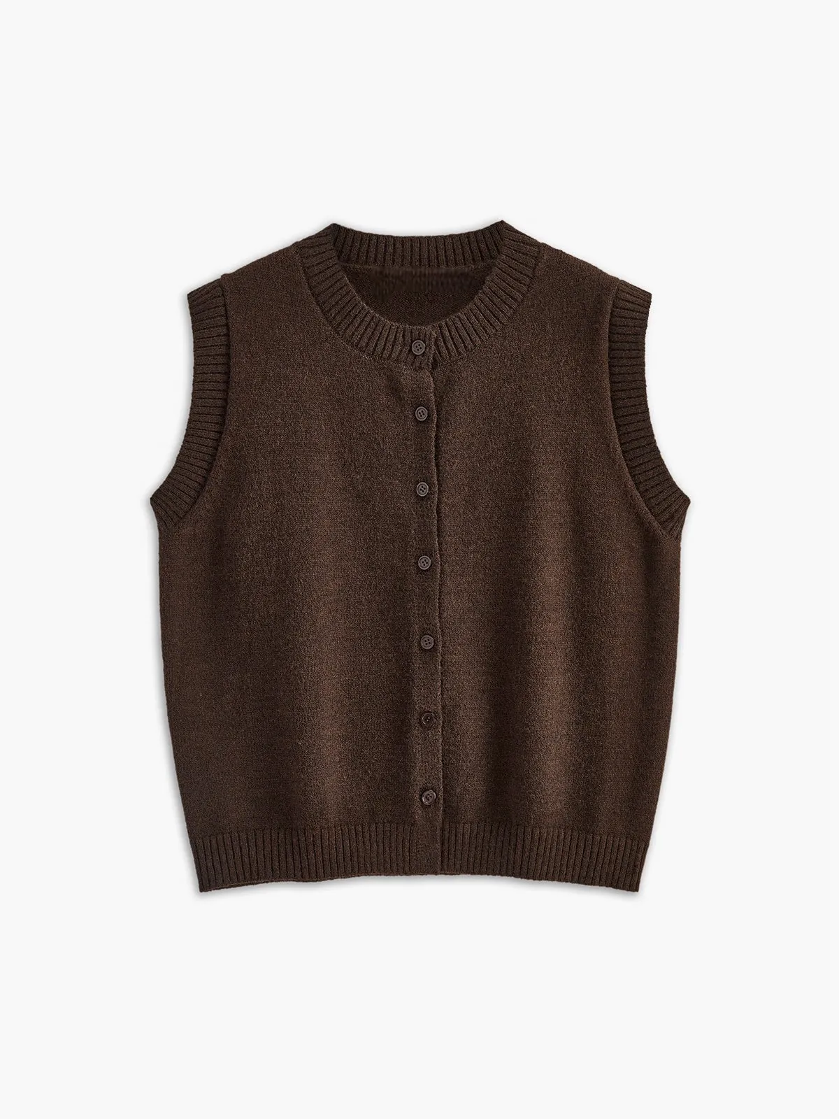 Casual Button Up Sweater Vest