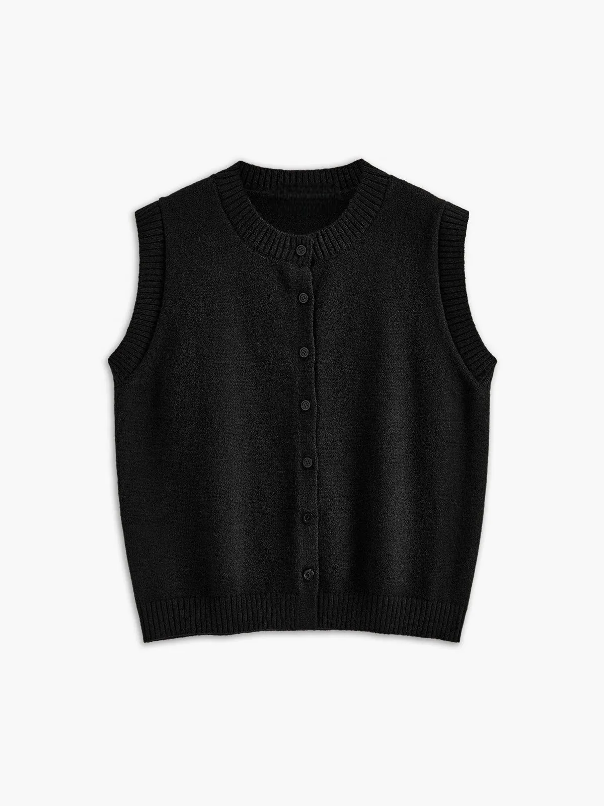 Casual Button Up Sweater Vest