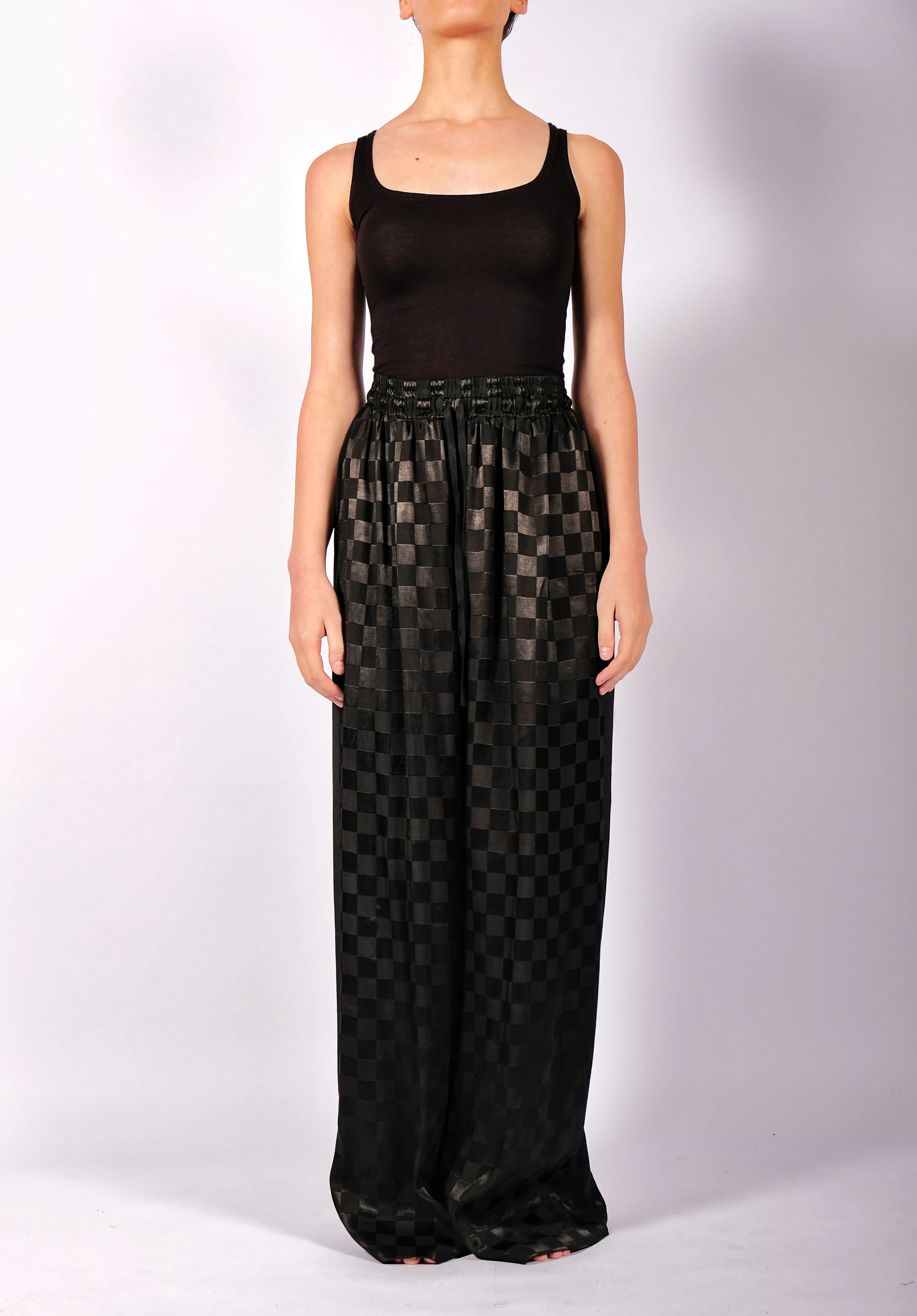 Checkered Wide Trousers
