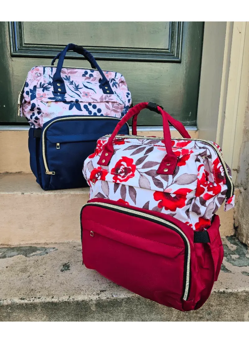 Chic Ballet Backpack in Crimson Floral