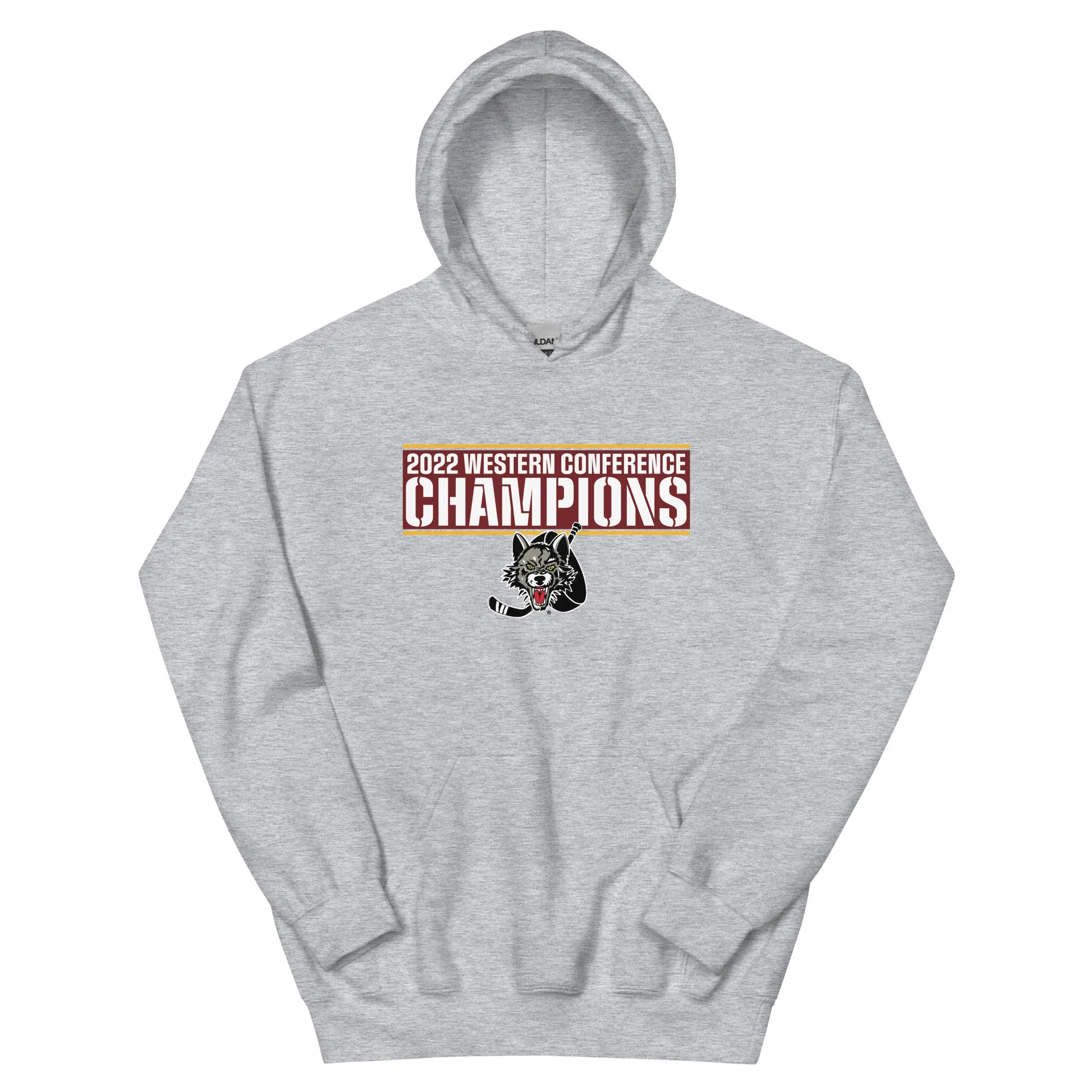Chicago Wolves 2022 Western Conference Champions Adult Pullover Hoodie