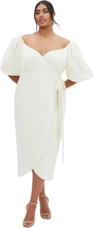 City Chic Women's Plus Size Dress - Claudine Wrap Midi