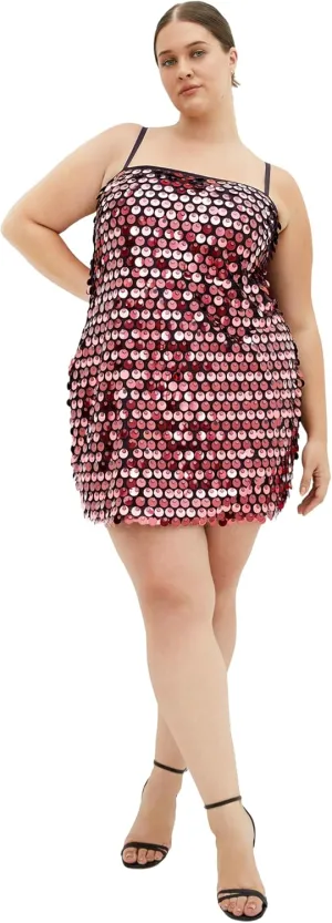 City Chic Women's Plus Size Dress-Mini Disco