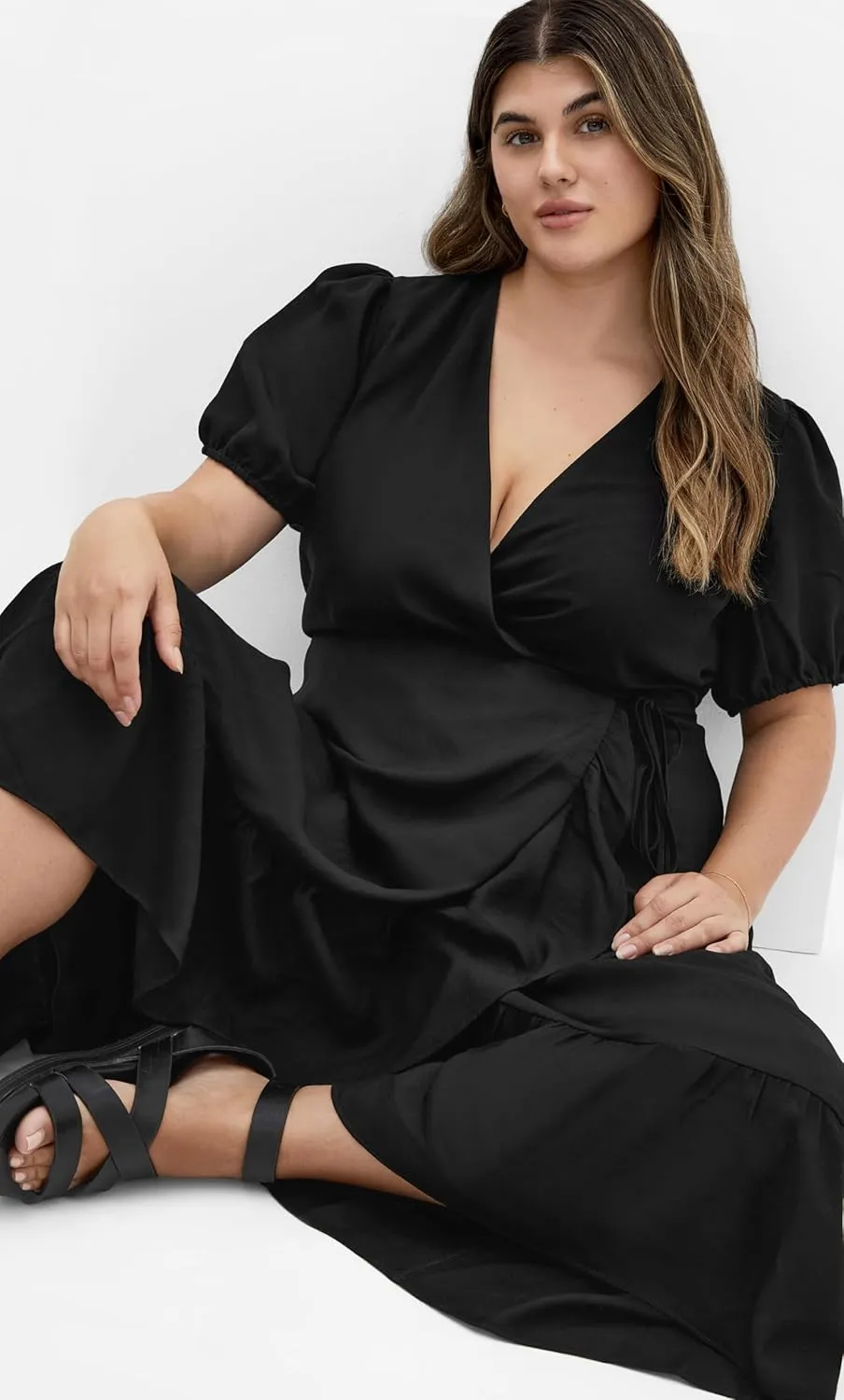 City Chic Women's Plus Size Dress - Sarina Wrap Midi