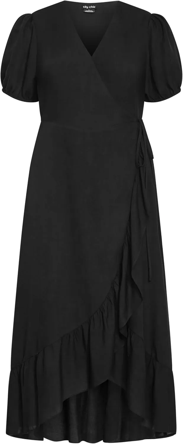 City Chic Women's Plus Size Dress - Sarina Wrap Midi