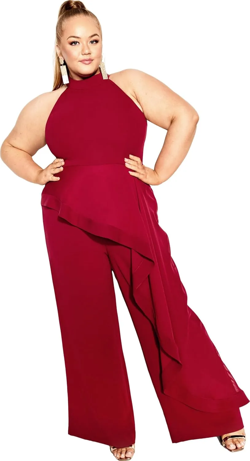 City Chic Women's Plus Size Jumpsuit - Class Halter
