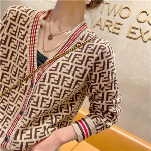 Country Women Western Elegant V-Neck Short Sweater Knitted Cardigan Tops Outerwear