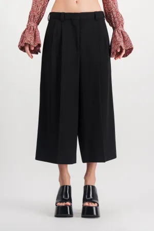 Cropped wide leg pants with pinces