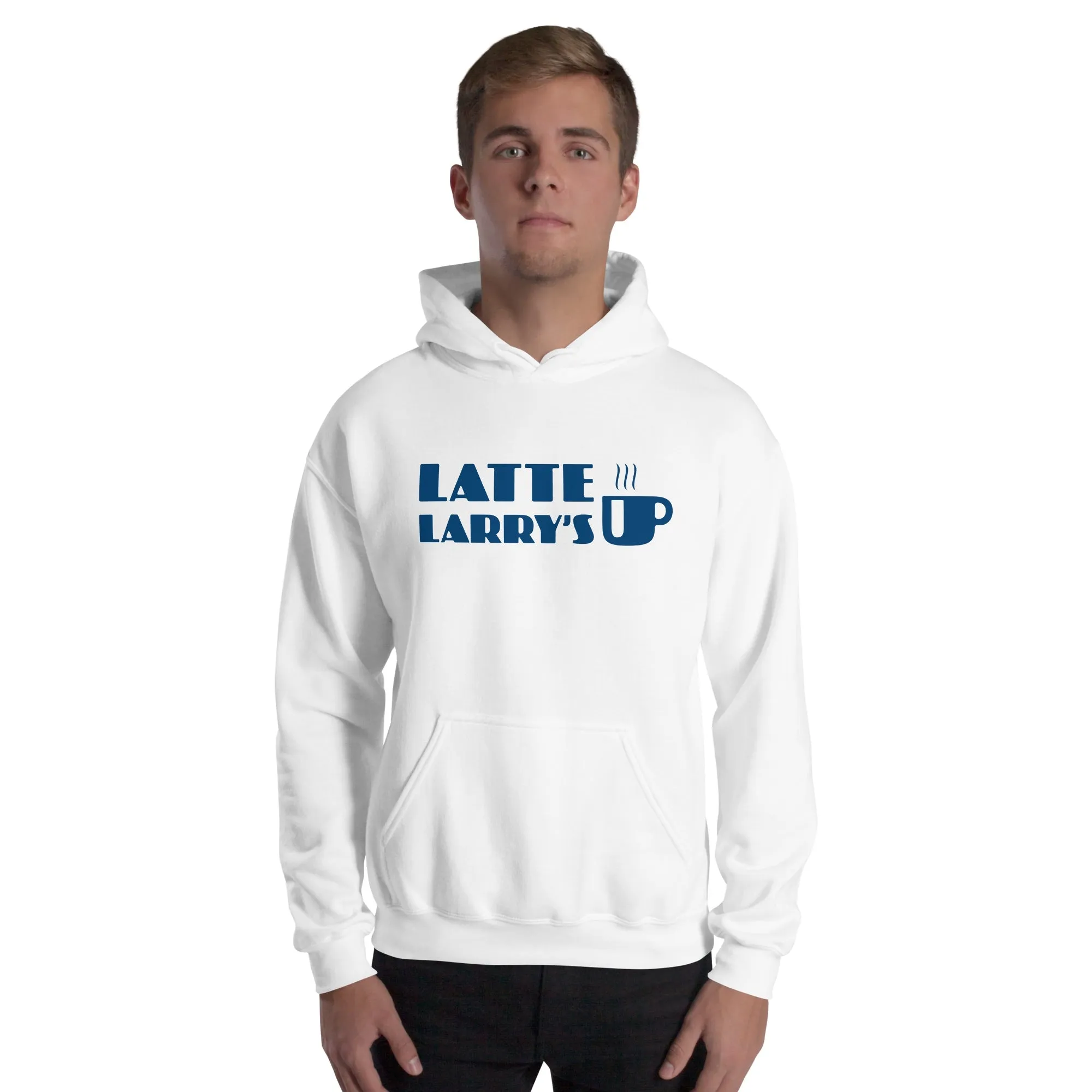 Curb Your Enthusiasm Latte Larry's Blue Logo Hoodie
