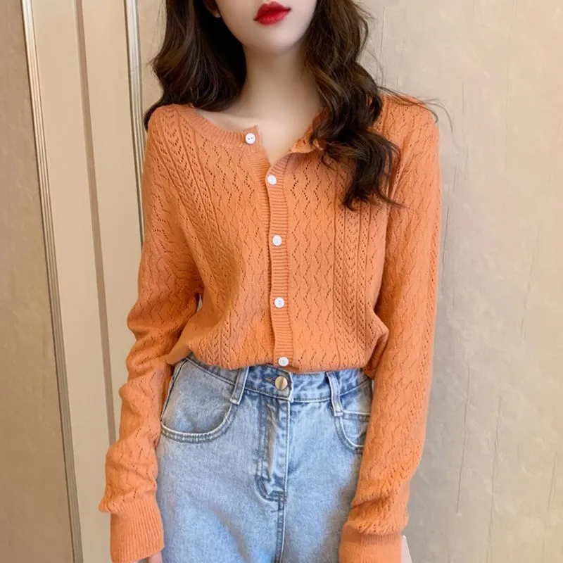 Demure Lazy Vintage Loose Sweater Elegant Tops Western Knitted Cardigan Women Outerwear