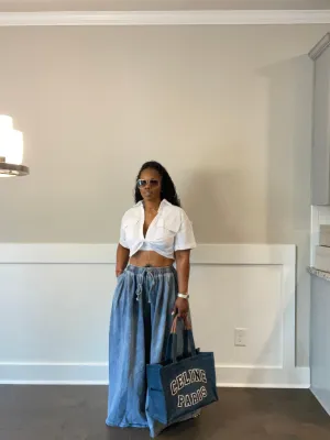 Denim Palazzo Pants