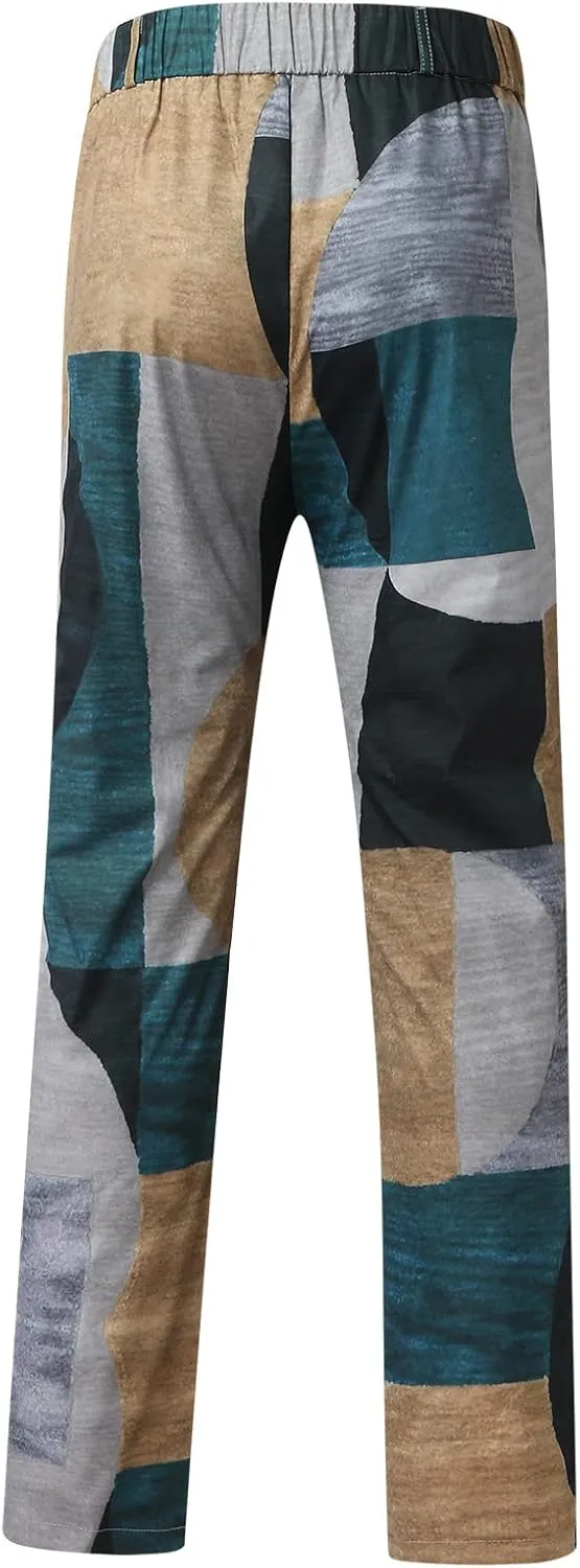 Dress Pants for Men,Mens Slim Fit Dress Pants Business Casual Golf Chino Pants Stretch Plaid Pants Pleated Slacks