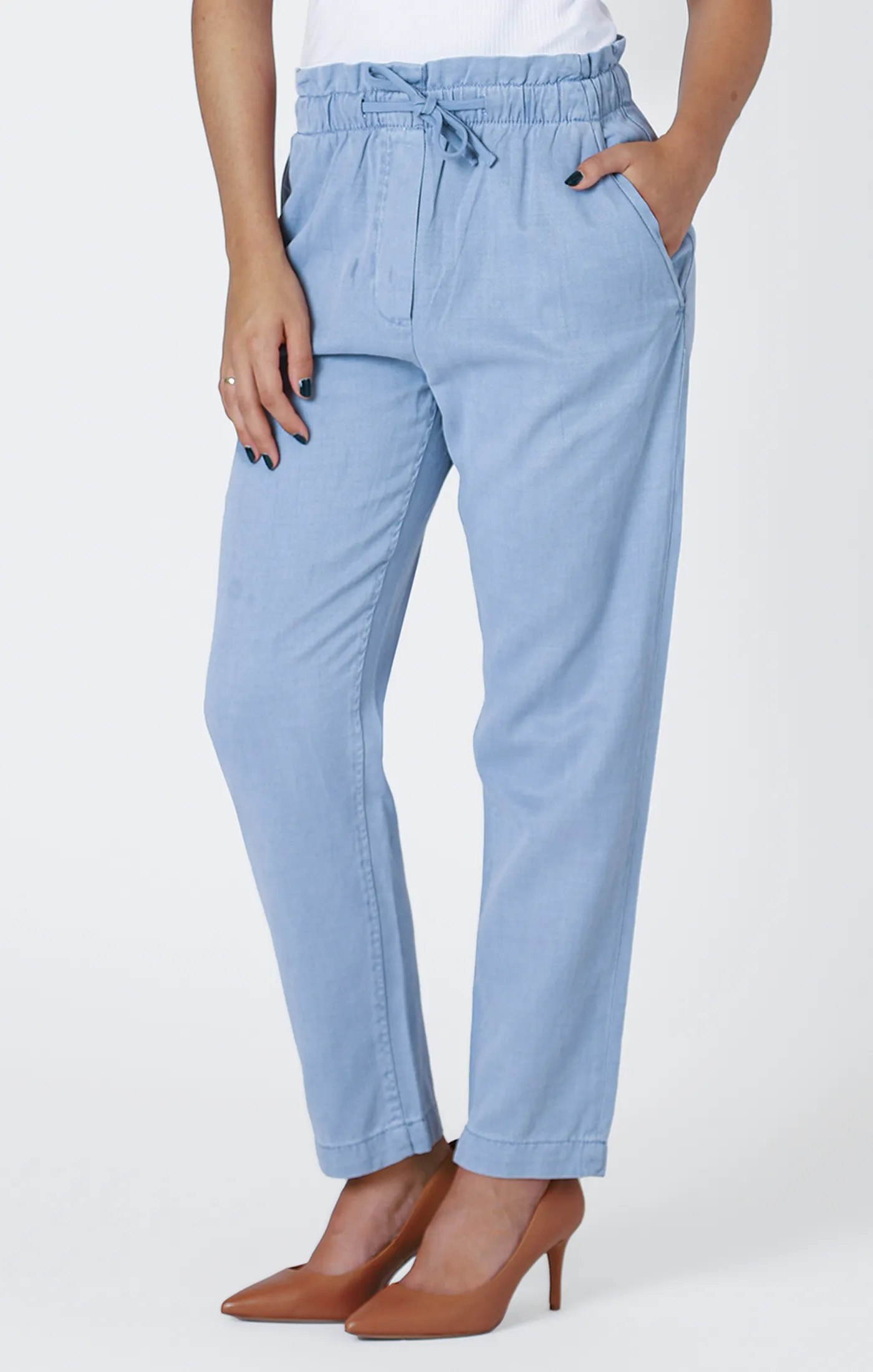 Elastic Waist Jogger | Denim Wash