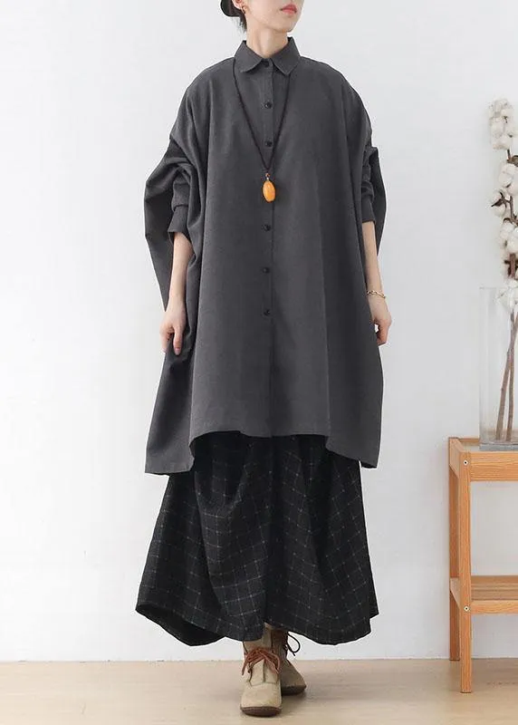 Elegant Black PeterPan Collar Asymmetrical Design Fall Cardigans Long Sleeve
