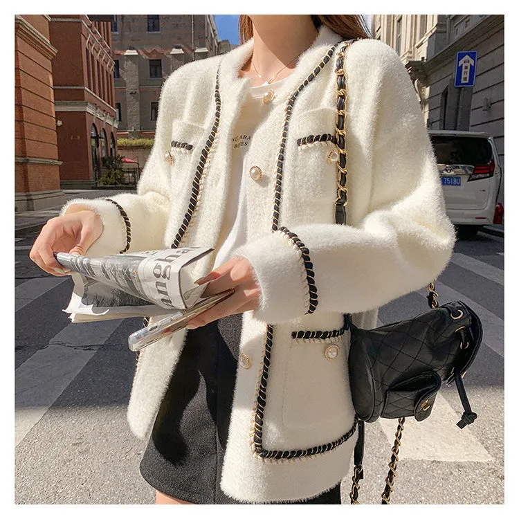 Elegant Womens Coat Wholesale Cardigans Long-Sleeved Knitted Sweater Business Casual