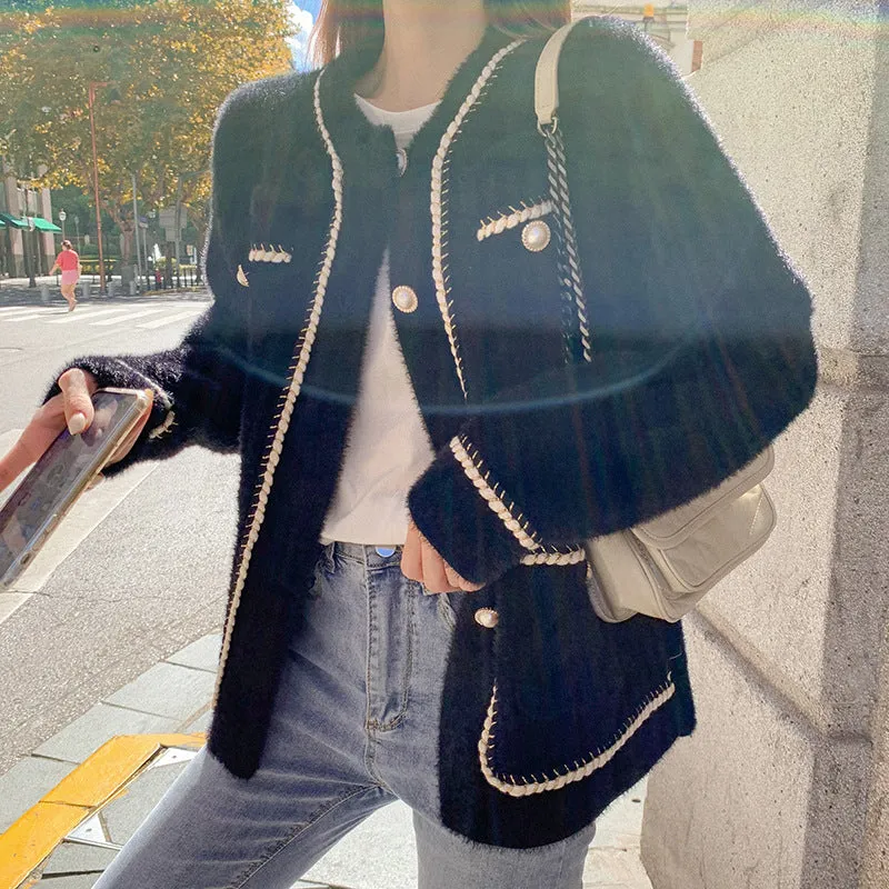 Elegant Womens Coat Wholesale Cardigans Long-Sleeved Knitted Sweater Business Casual