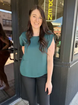 Evergreen Satin Top
