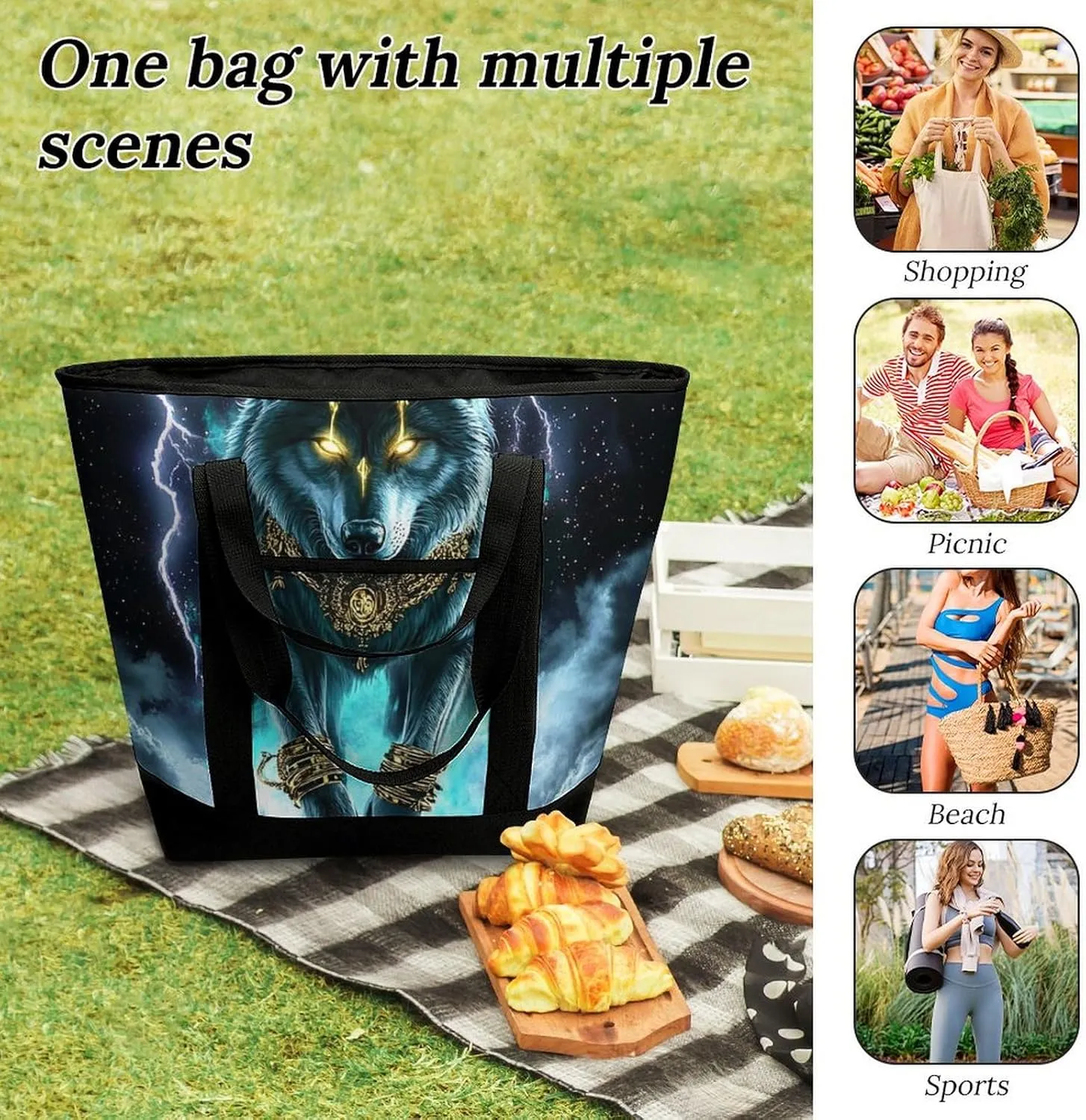 Fashionable Commuter Tote Bag Large Insulated Work Handbag