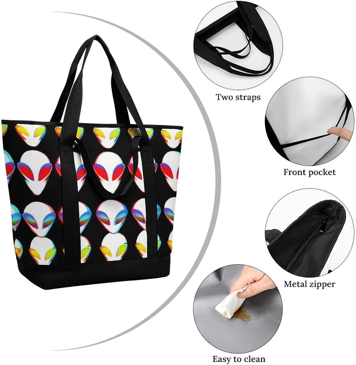 Fashionable Commuter Tote Bag Large Insulated Work Handbag